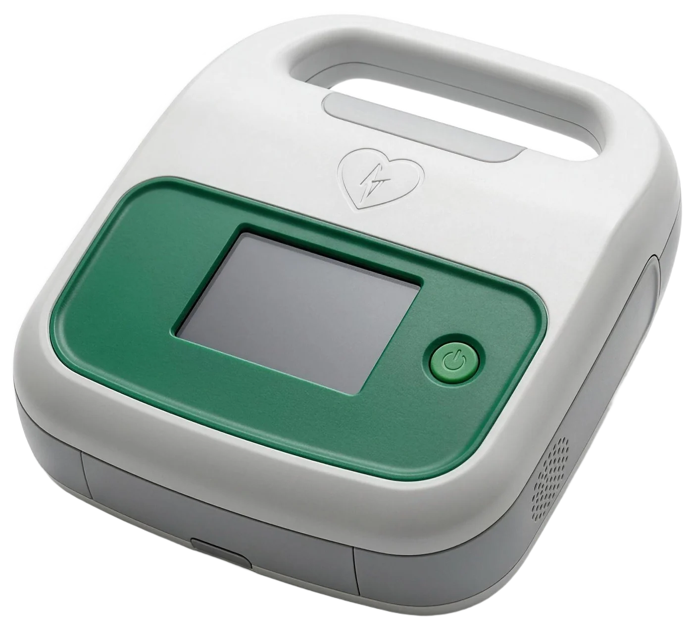 Defibrillator in Weiß und Grün, illustratives Motiv